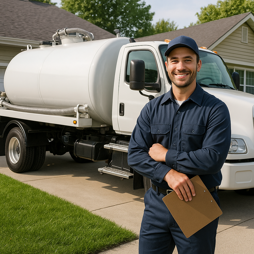 Professional septic service technician ready to help in Gastonia